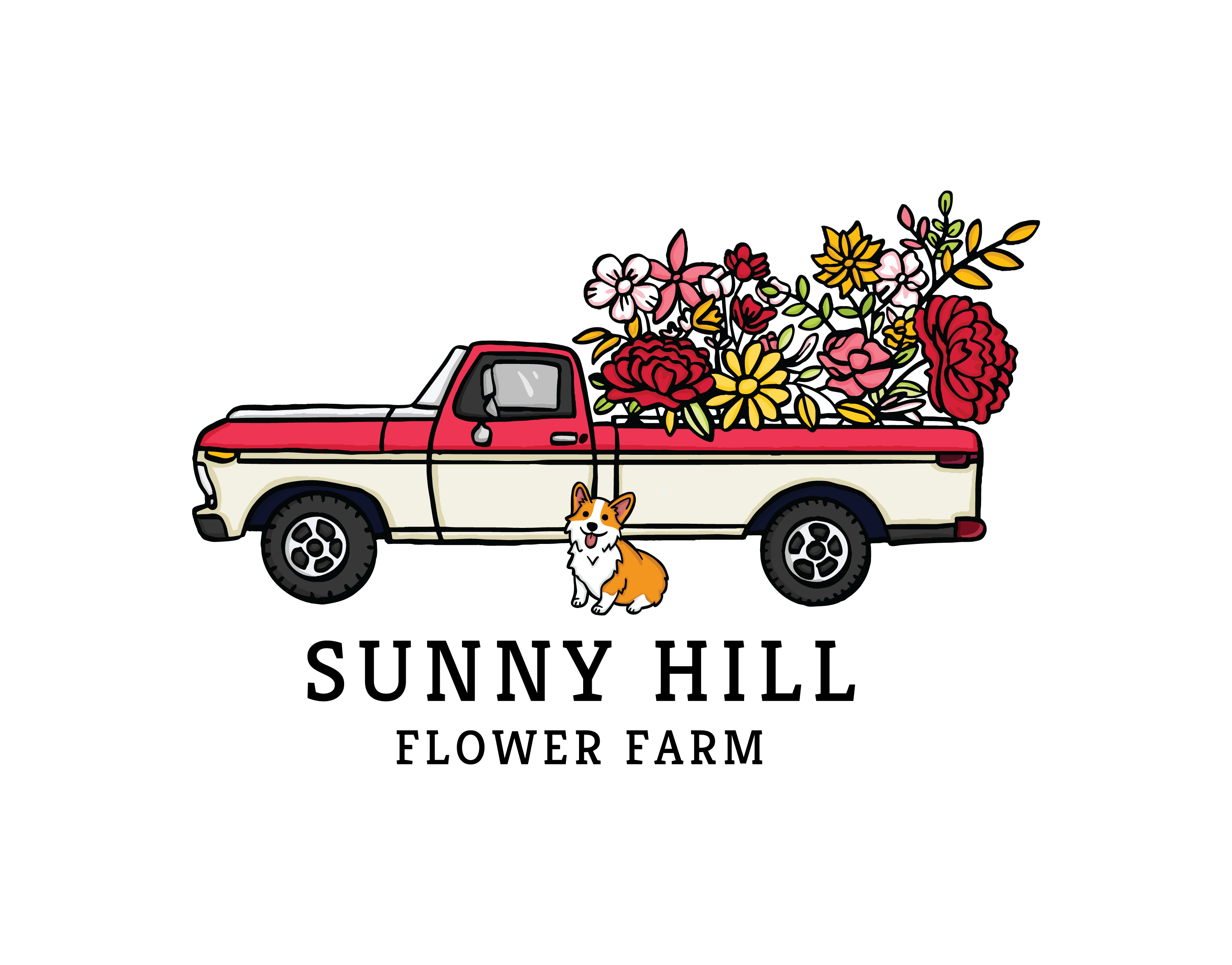 Micah’s custom Sunny Hill Flower Farm illustration