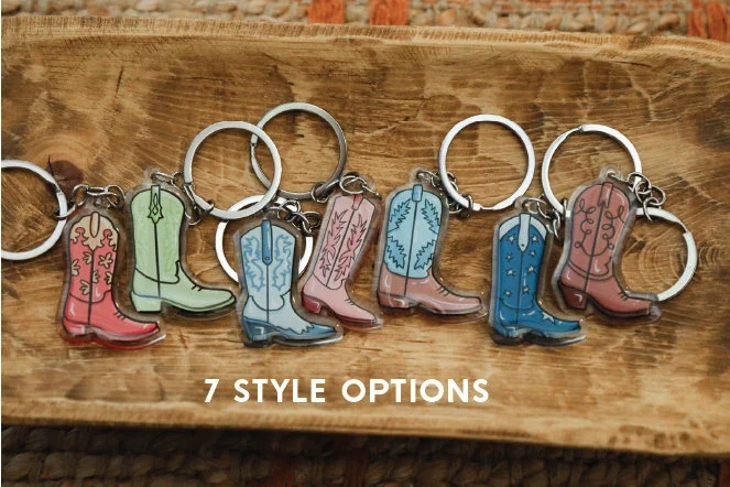 Cowboy Boot Acrylic Keychain product photo